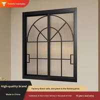 Ventana de Acero con Marco Negro Estilo Francés, Personalizada por el Fabricante, para Cocina o Dormitorio