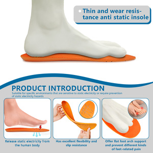 एड़ी दर्द राहत ऑल-डे शॉक अवशोषण एंटीस्टैटिक कपड़े के अनुकूल नरम आराम यूनिसेक्स जूते तटस्थ आर्क इनसोल्स - Product Image 4