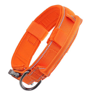 헤비 듀티 사냥개 훈련용 목줄 오렌지색 전술용 개목줄 손잡이 포함 - Product Image 1