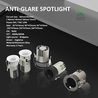 Shanhe 5W 7W 10W Anti-éblouissement Spot LED encastré Downlight COB Dimmable Aluminium Spot