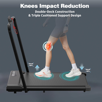 Caminadora Plegable 2 en 1 para Caminar y Correr, Uso Doméstico, Marco Compacto, Motor sin Escobillas, Control Inteligente de Velocidad, Portátil