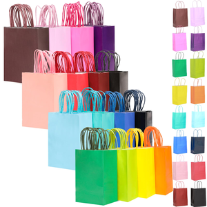 Bolsas de Papel Kraft Biodegradables Coloridas con Asas, Bolsas de Regalo Cuadradas Multicolores para Llevar Comida - Product Image 1