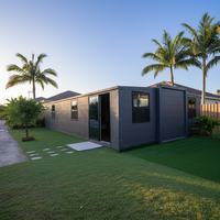 Casa Contenedor Moderna con Energía Solar, Dormitorio y Baño Integrados, Solución ADU Impermeable y Sostenible para Hoteles Boutique