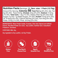 Protéine en Poudre Isolat de Lactosérum 100% Fraise, Sachet Individuel, 10,5g de Protéines, 50 Calories, 20 Portions