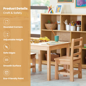 Tables et chaises en bois personnalisées Montessori pour enfants, pour l'étude, la garderie, meubles pour enfants écologiques et modernes - Product Image 2