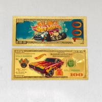 Set de Billetes Conmemorativos de Lámina Dorada de Superdeportivos de Carreras ..hot wheel..