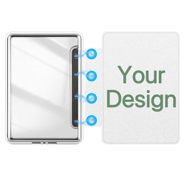 Customizable PU Leather Kindle Paperwhite case with Detachable Magnetic Front Cover, Hand Strap, and Back Cover