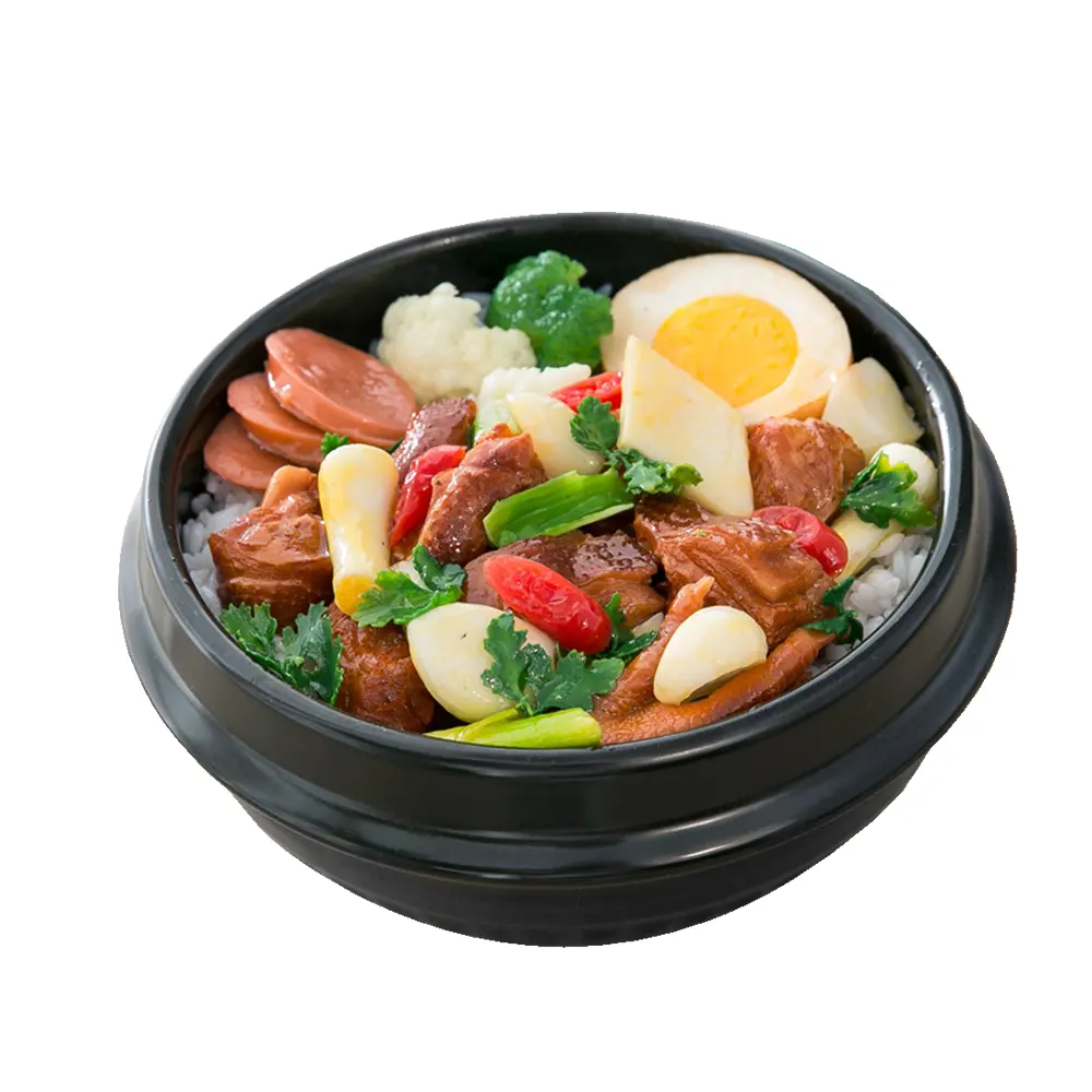 Levensechte Klei Pot Rijst Bibimbap Model Nep Chinese 3D Voedsel Model