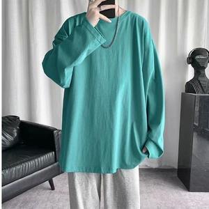 Camiseta Negra Oversize de Manga Larga para Hombre, Ajuste Holgado, Tejida, Casual, con Logo Personalizado, Estilo Urbano - Product Image 4