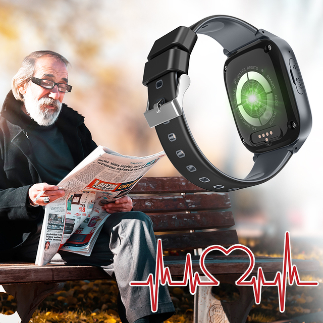 Heart Rate Monitoring 4G Elder Smart Watch Anti Lost SOS Calling GPS Wrist Cell Phone Watch for Elderly Seniors with Fall Alarm