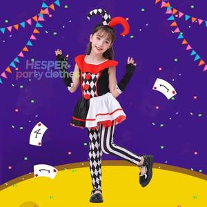 Costume de clown caméléon pour fille HP Kids Halloween, 100% polyester, parfait pour les jeux de rôle, les fêtes costumées et les mascarades - Product Image 1