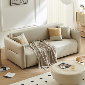 Nordic Simple Lounge Metal Patas 2 3 Asientos Sofá <span class=keywords><strong>Cama</strong></span> Beige <span class=keywords><strong>Italiano</strong></span> Cuero Real Sofá a prueba de agua <span class=keywords><strong>Cama</strong></span> - Product Image 2