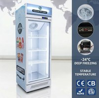 Réfrigérateur vertical commercial 300L à porte vitrée, refroidissement par air, affichage LED, refroidisseur de bière, verrouillage de porte mécanique