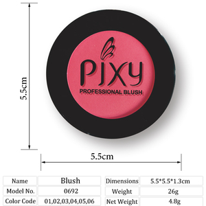 Venta al por mayor PIXY 6 colores Slim Volume Blush Matte High Pigment Beauty Face Makeup Single Blush Powder en stock - Product Image 6