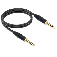 1/4 Inch TRS Instrument Cable Gold Plated Copper Shell 6.35mm TRS Male to 6.35mm Male Stereo Cable for Electric Guitar