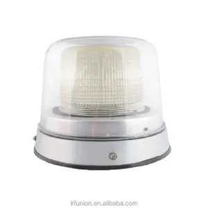 Dual-color Clear warning light smooth outer dome allows inner lens protection warning beacon Heavy duty spun aluminium base