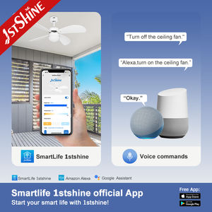 1stshine Luz de ventilador de techo Impermeable 6 velocidades Fácil de limpiar Al Aire Libre Eléctrico Regulable Led Luz de ventilador de techo - Product Image 6