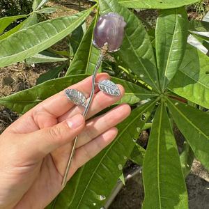 3Cm Tăng Với Màu Bạc Hơi Nước Pha Lê Hoa Thèm Pha Lê Tự Nhiên Chữa Bệnh Đá Khắc Valentine Pha Lê Rose - Product Image 5