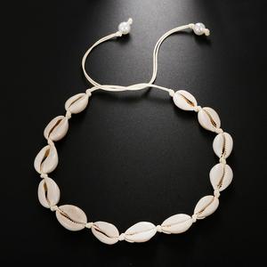 Handmade Summer Beach <strong>Shell</strong> Necklace <strong>Choker</strong>, Women Seashell Necklace With Bohemian Rope - Product Image 2