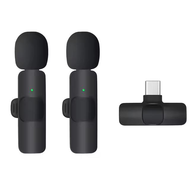 Mini 2Pack Wireless Lapel Microphone Live Stream Type C Phone Wireless Microphone