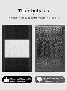 Sobres de Burbuja Negros de 4x8 Pulgadas, Paquete de 50 Sobres Acolchados para Envío de 4x7 Pulgadas, Bolsas de Envío Impermeables y Acolchadas - Product Image 5