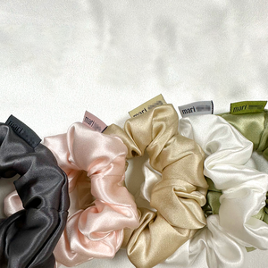 Biểu Tượng Tùy Chỉnh Phụ Nữ Kích Thước Trung Bình 19 Mm Lụa Đuôi Ngựa Scrunchie Đàn Hồi 100% Lụa Tóc Scrunchies - Product Image 5