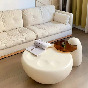 Elegante <span class=keywords><strong>Mesa</strong></span> <span class=keywords><strong>de</strong></span> <span class=keywords><strong>Centro</strong></span> <span class=keywords><strong>Extensible</strong></span> Estilo Crema con Diseño <span class=keywords><strong>de</strong></span> Garra <span class=keywords><strong>de</strong></span> Gato, Moderna, <span class=keywords><strong>Convertible</strong></span>, con Tapa <span class=keywords><strong>Elevable</strong></span>, Estilo Nórdico - Product Image 4