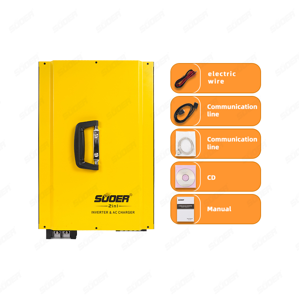 Новый гибридный Инвертор солнечной энергии 2 в 1 Suoer 5 кВт с немодулированным синусоидальным сигналом