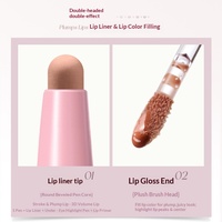 [Ruimio] Gloss à lèvres repulpant double embout, effet lèvres pulpeuses, crayon à lèvres, blanchissant, anti-transfert, nacré
