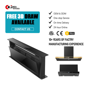 IDEA cucina <span class=keywords><strong>camino</strong></span> giù campo di tiro cappa cucina ad alta aspirazione Somke estrattore in acciaio inox Downdraft Rangehood - Product Image 1