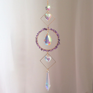 Campana de Viento Colgante para Jardín con Bola de Prisma de Estrella y Luna Colorida, Accesorios Metálicos, Atrapasol de Cristal, Adorno Aéreo - Product Image 4