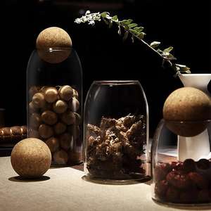 Juego de Frascos de Vidrio de Borosilicato Transparente para Alimentos de Cocina, 500/800/1200 ml, con Tapa de <span class=keywords><strong>Corcho</strong></span> de Madera, Botellas de Almacenamiento - Product Image 3