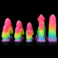 Dildos colorés qui brillent dans le noir, plugs anaux de formes uniques, dildos fluorescents, jouets de masturbation pour adultes pour hommes et femmes