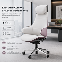 Chaise de bureau ergonomique moderne à dossier haut avec appui-tête réglable, chaise de bureau informatique en gros pour mobilier de bureau d'entreprise