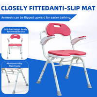 Chaise de douche portable légère et pliable, siège de bain réglable et imperméable avec support dorsal pour les soins à domicile