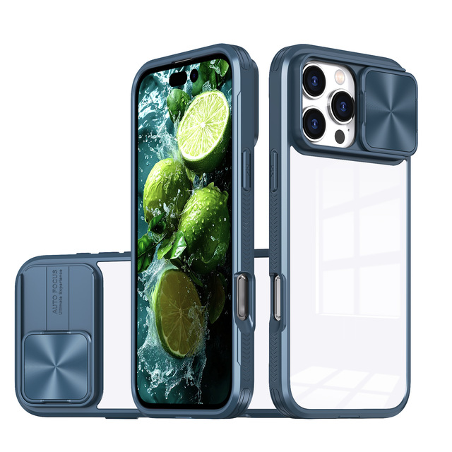 Window Camera Protector Phone Case for iPhone 14 Shield Slide Camera Cover for iPhone 17 16 15 Pro Max Case Hidden Camera Case