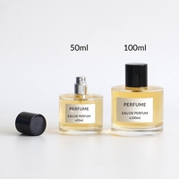 Vente en gros de flacons de parfum de 3,4 oz et 1,7 oz, flacon en verre avec logo personnalisé, bouchon noir, flacon atomiseur pour les petites entreprises