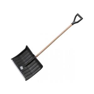Pelle à neige portable d'hiver avec lame en plastique, manche en bois, longueur 100 cm, pelle compacte robuste, noir/marron clair, OEM - Product Image 5