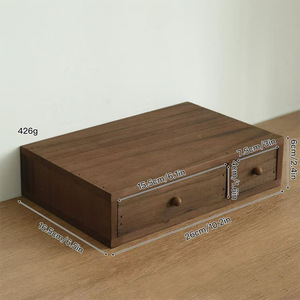 Solid wood desktop drawer <b>storage</b> <b>box</b>, jewelry organizer, <b>document</b> organizer, monitor lift shelf - Product Image 1