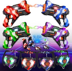 Pistola Láser de Juguete con Pantalla de Datos de 2.4GHz, con Chaleco y Objetivo Trasero, <span class=keywords><strong>para</strong></span> 4 Jugadores, Juego Interior y Exterior <span class=keywords><strong>para</strong></span> Niños y Adolescentes de 6 a 12+ Años - Product Image 1