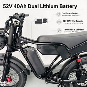 Bicicleta Eléctrica Todoterreno al por Mayor con Doble Batería de 52V 40Ah, 7 Velocidades, Freno de Disco, Portaequipajes Delantero, Asiento Doble Extendido y Neumáticos Anchos - Product Image 2