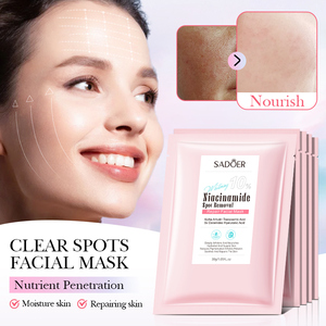 Maschera Viso Sbiancante OEM SADOER per Illuminare la Pelle con Niacinamide ed Essenza Idratante - Product Image 1