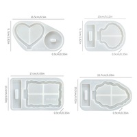 Moule en silicone INTODIY pour cadre photo géométrique ondulé, pour fleurs séchées faites maison, cadre photo elliptique ou carré en résine