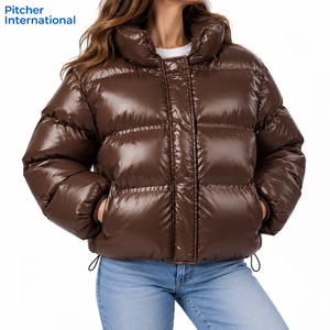Low moq <b>womens</b> puffer <b>jacket</b> supplier for startup labels developing custom <b>womens</b> <b>winter</b> outerwear collections - Product Image 1