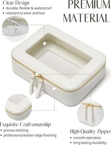 Luxury Large Clear PVC PU Leather Soft Custom with Logo Zipper for Women Travel Fashion Set <b>Cases</b> Toiletry Cosmetic <b>Makeup</b> Bags - Product Image 3
