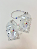 Pochette transparente personnalisée en PVC pour cartes Kpop, support pour fans, mini-porte-cartes pendentif de 3 pouces pour cartes d'idols scolaires