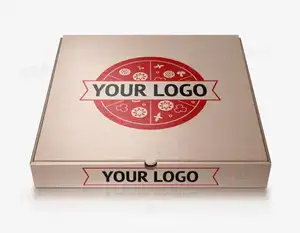 Nieuwe Collectie 9 Inch Pizza Doos Met Logo Zwart Pizza Doos Met Logo Voor Verpakking