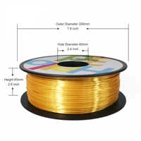 Filament PLA HELLO3D finition soie brillante arc-en-ciel 1,75 mm, dégradé multicolore, matériau d'impression 3D, bobine de 1 kg, 100 % matière vierge