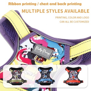 Arnés de perro de lujo de neopreno resistente con patrón DIY, proveedor de entrenamiento de mascotas de trabajo, arnés de perro personalizado con clip frontal al por mayor - Product Image 4