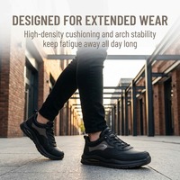 Vente en gros directe d'usine, baskets décontractées pour hommes en cuir noir personnalisées avec logo, légères, antidérapantes, à lacets, à tige basse
